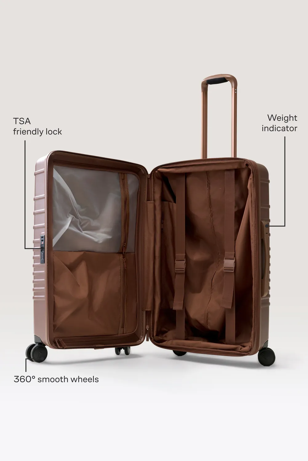 Beis The Medium Check-In Roller valigia maple rigida