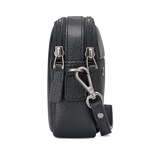 Roncato Alaska Pochette Uomo Pelle Nera Zip Beauty
