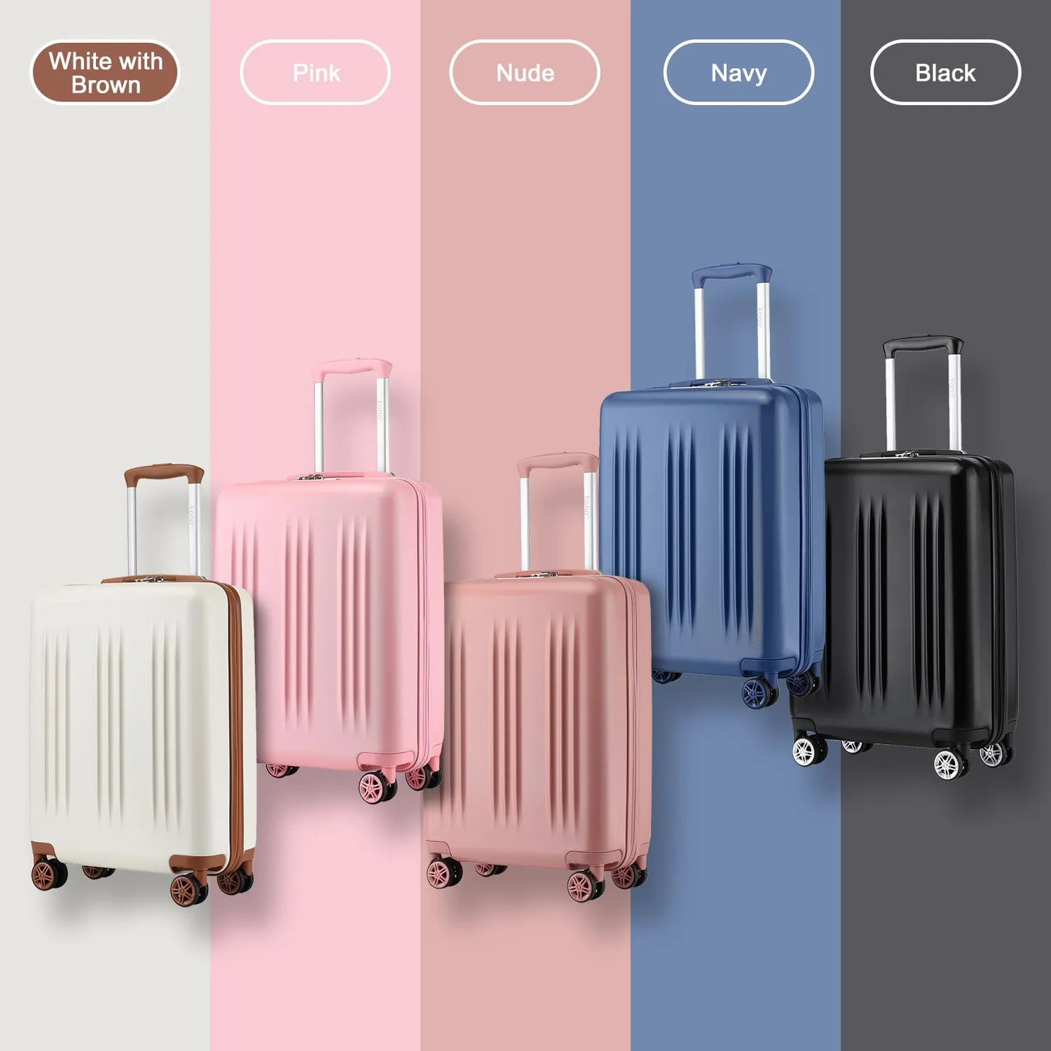 Kono Set 3 Valigie Rigide 55+65+75 blu marina espandibili