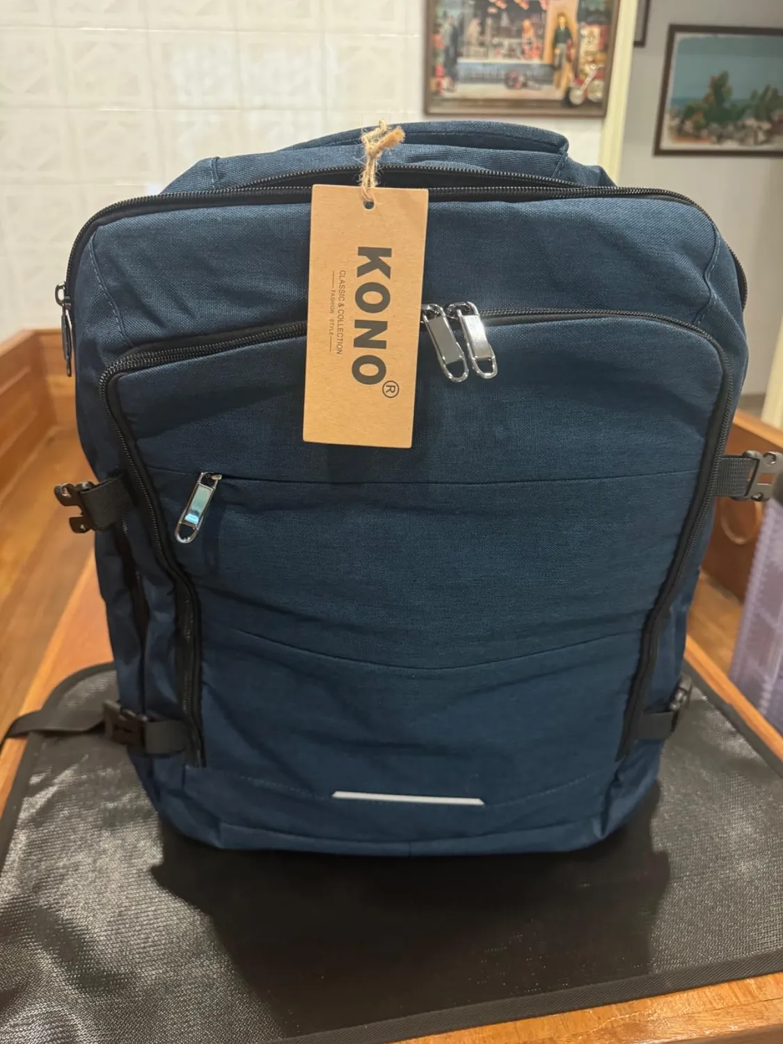 Kono EasyJet Zaino 45x36x20 30L nero marrone porta pc 15,6