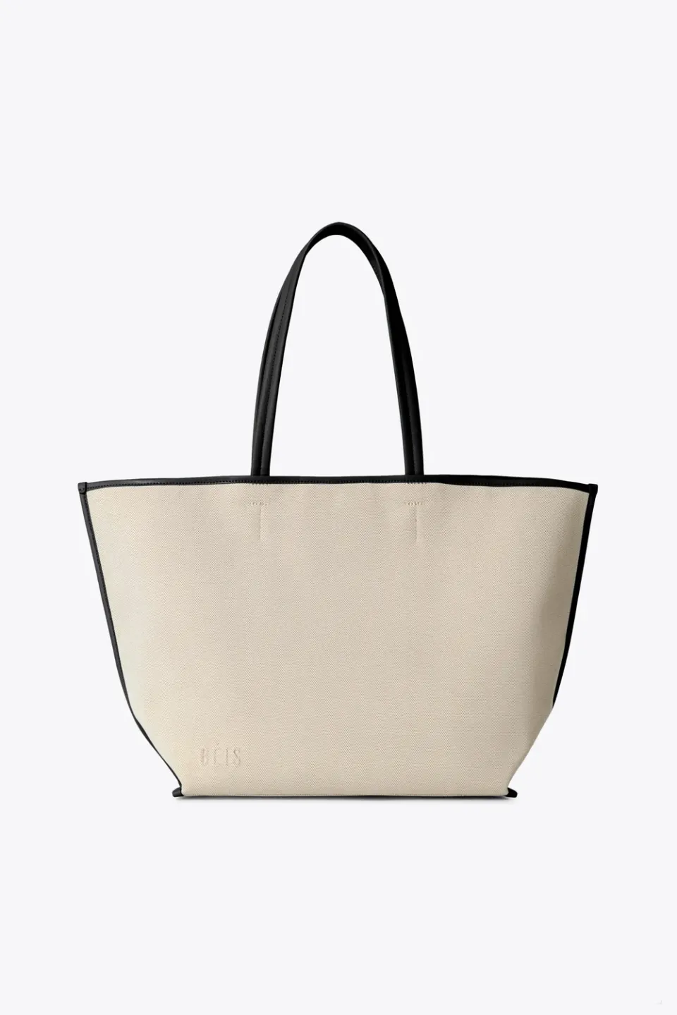 Beis Canvas and Leather tote bag black