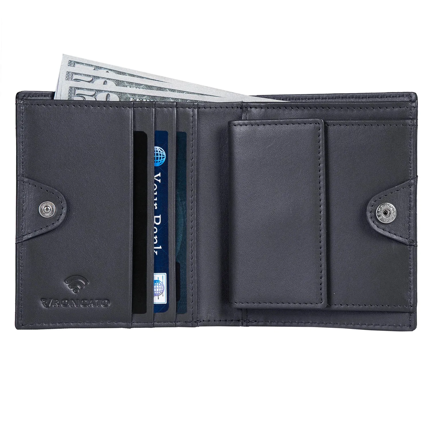 Roncato Sidney portafogli uomo pelle blu RFID