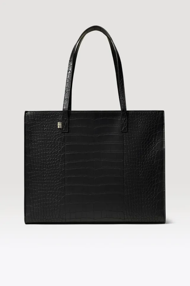 Beis Large Work Tote borsa tote nero croc