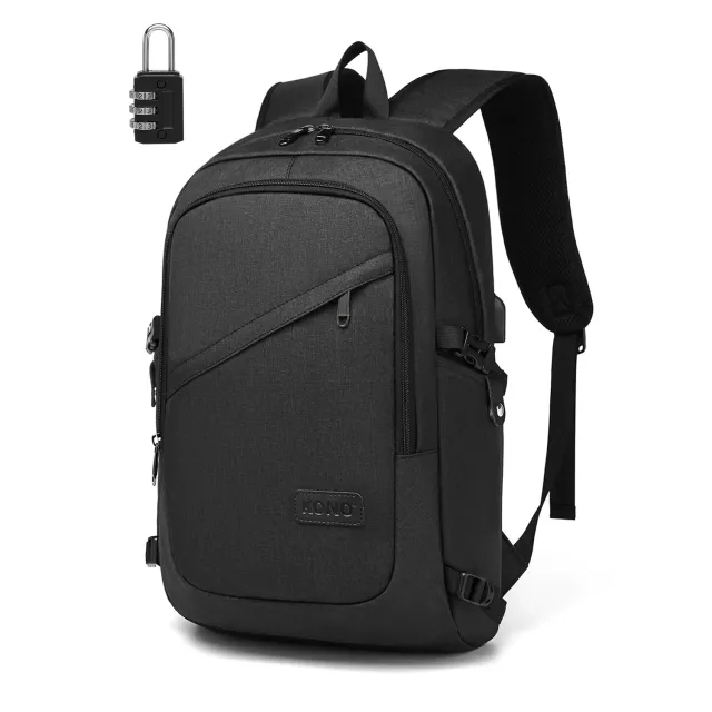 Kono Zaino Porta PC 15,6 Pollici Zaino Nero Antifurto USB
