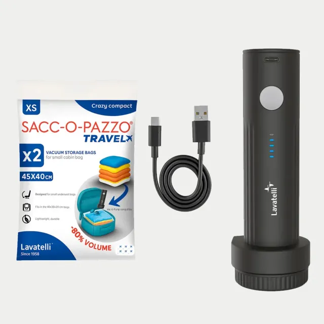 Cabin Max Lyon pompa sottovuoto USB + 2 sacchetti 45x40