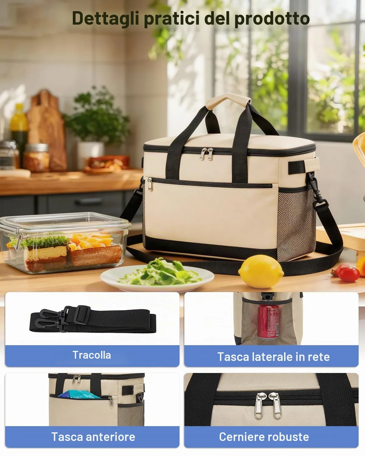 Kono borsa termica porta pranzo 20L kaki
