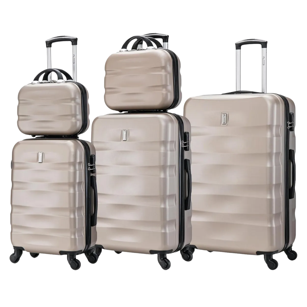 CELIMS AeroWave set 5 valigie champagne ABS 75+65+55cm